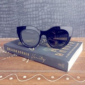 Le Specs black cat eye sunglasses.
